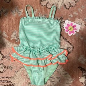 NWT 2T Hula star Swimsuit with ruffle and bow.